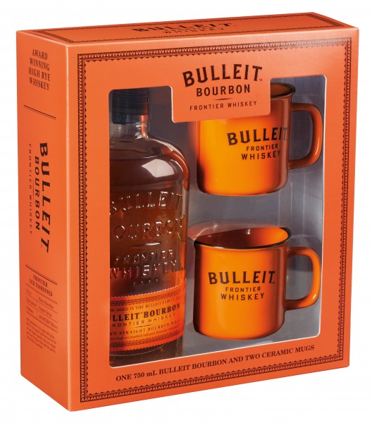 Bulleit Bourbon Gift Set with Two Glasses Bottle Hampton