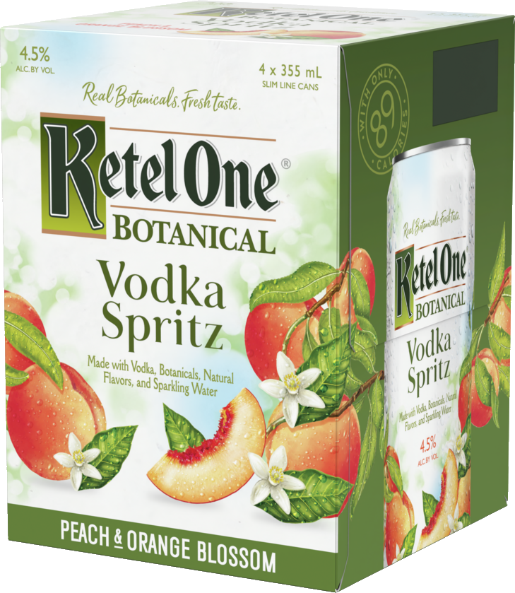 Ketel One Peach & Orange Blossom Botanical Vodka Spritz 4Pack Cans