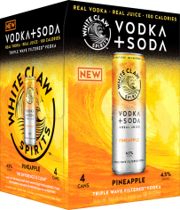White Claw&nbsp;Pineapple Vodka Soda 4-pack Cans 12 oz