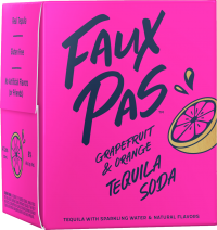 Faux Pas Grapefruit & Orange Tequila Soda 4-Pack Cans 250ml