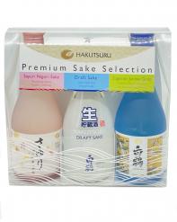 Hakutsuru Sake Premium 3 Pak featuring Sayuri Nigori, Draft Sake and Superior Junmai Ginjo 300ml